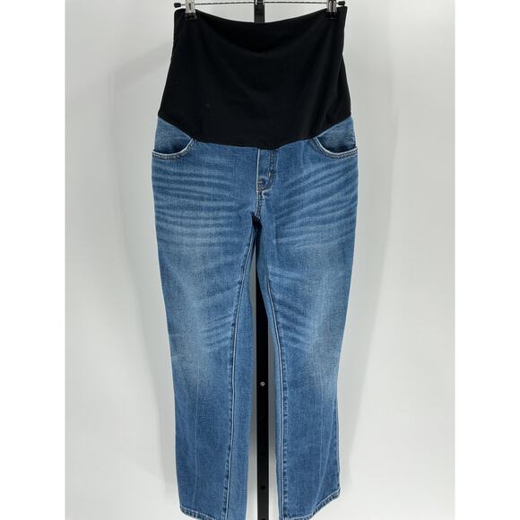 Hatch The Over 'The Bump' Blue Straight Maternity Denim Jean Size 27 - Picture 3 of 4